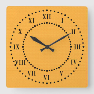Horloge Carrée Gold Linen Look Roman