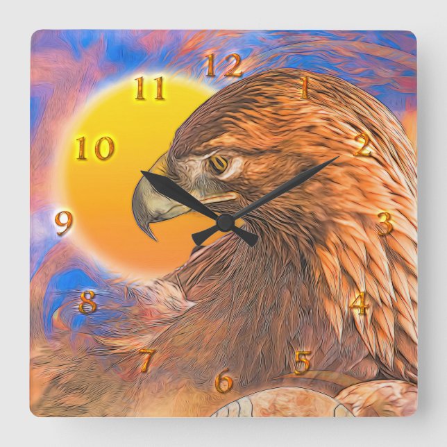 Horloge Carrée GOLDEN EagLE "Légendes" (Recto)