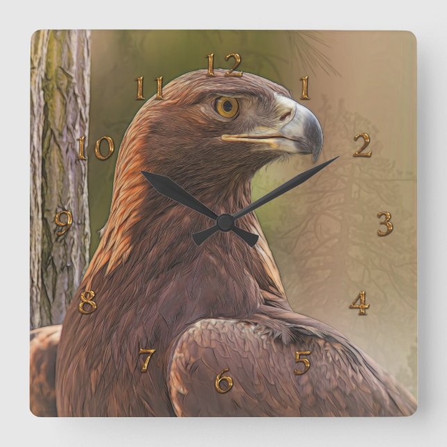 HORLOGE CARRÉE GOLDEN EAGLE “VOYAGER” SQUARE WALL CLOCK (Recto)