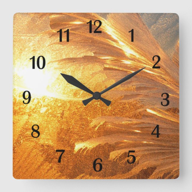 Horloge Carrée Golden Frost (Recto)
