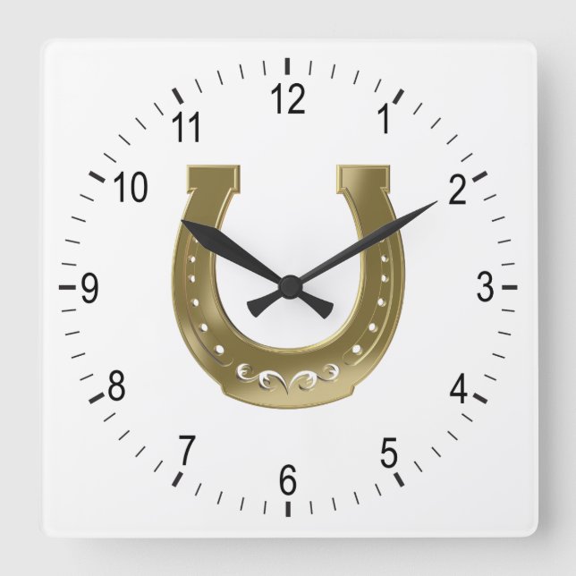 Horloge Carrée Golden horseshoe (Recto)