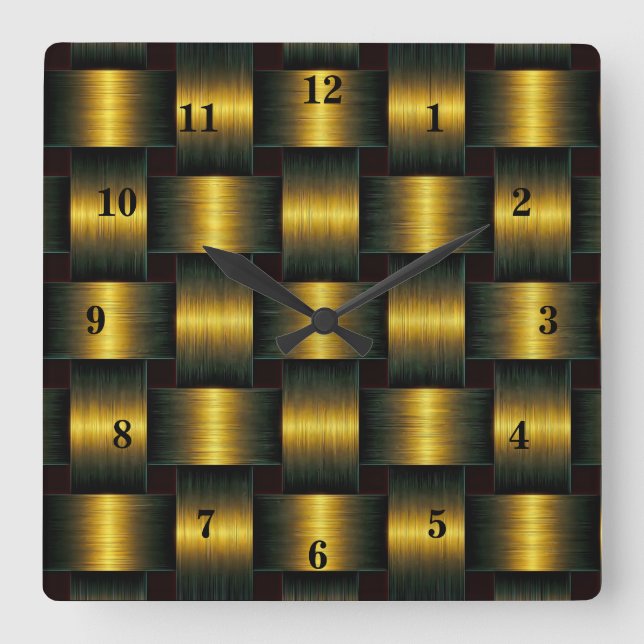 Horloge Carrée Golden Lattice Wall Clock (Recto)