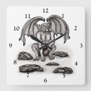 Horloge Carrée Golem Gargoyle