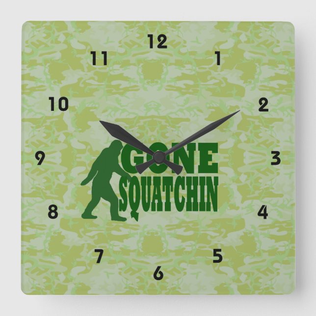Horloge Carrée Gone Squatchin (Recto)