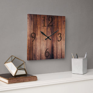 Horloge Carrée Gorgeous Dark Wood-look