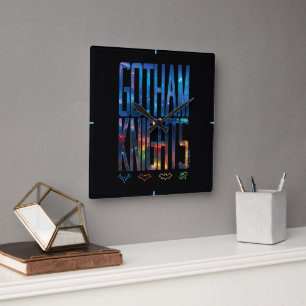 Horloge Carrée Gotham Knights City Letters