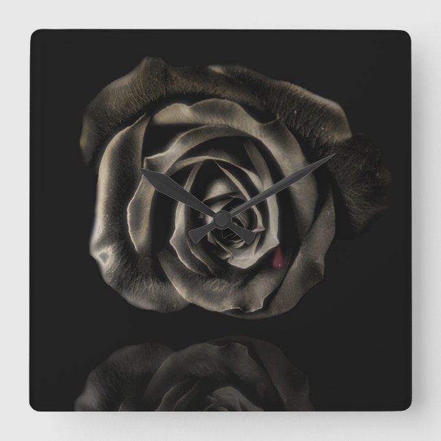 Horloge Carrée Gothic Vampire Black rose clock (Recto)