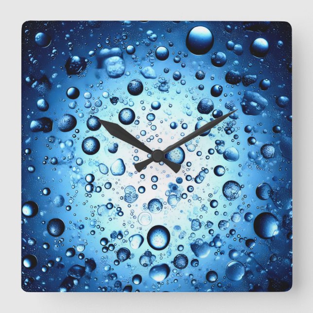 Horloge Carrée gouttelettes d'eau (Recto)