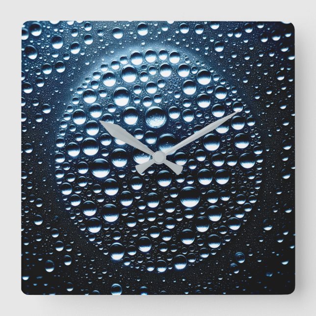 Horloge Carrée gouttes de pluie (Recto)