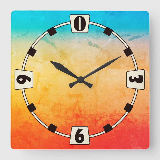 Horloge Carrée Gradient ombre (Recto)