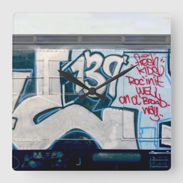 Horloge Carrée Graffiti classique Kel139 (Recto)