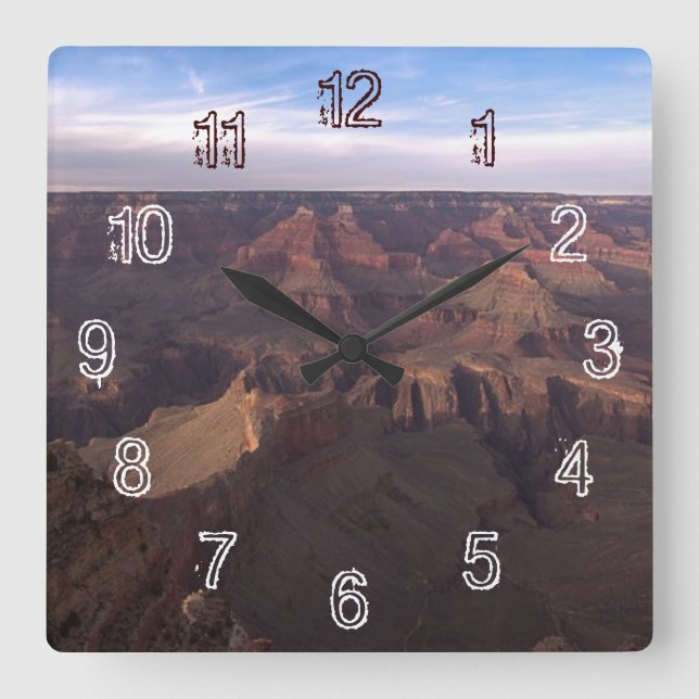 Horloge Carrée Grand Canyon (Recto)