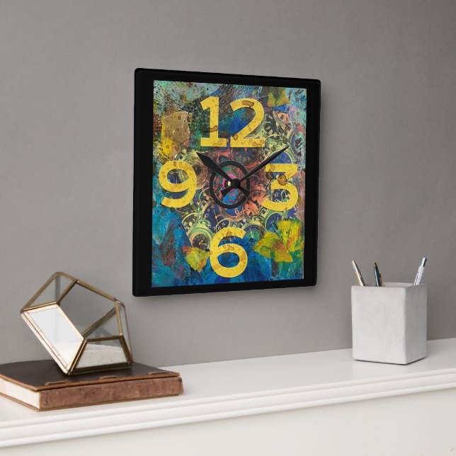 Horloge Carrée Grand nombre (Bureau)