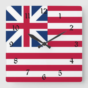 Horloge Carrée Grand Union, 1er drapeau américain des colonies