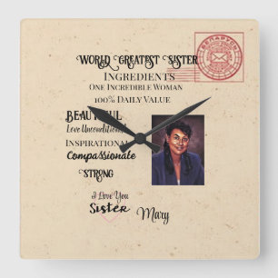 Horloge Carrée Grande soeur du monde