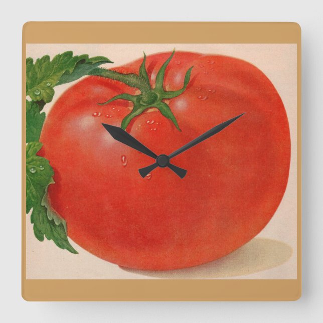 Horloge Carrée grande tomate juteuse BIG (Recto)