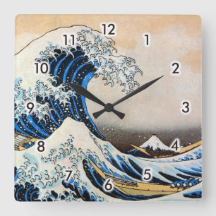 Horloge Carrée Grande vague, Hokusai, Ukiyo-e