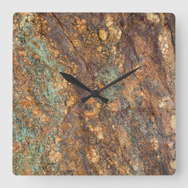 Horloge Carrée Granite Stone Pattern (Recto)