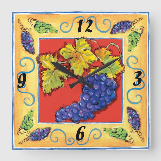 Horloge Carrée Grape Cluster wall clock (Recto)