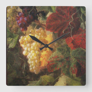 HORLOGE CARRÉE GRAPES, GRAPE DE LA FÊTE DE TASTING DE VINES AUTO