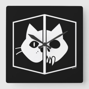 Horloge Carrée Graphique de chat de Schrödinger