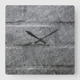 Horloge Carrée Graphite noir de gris argenté de mur