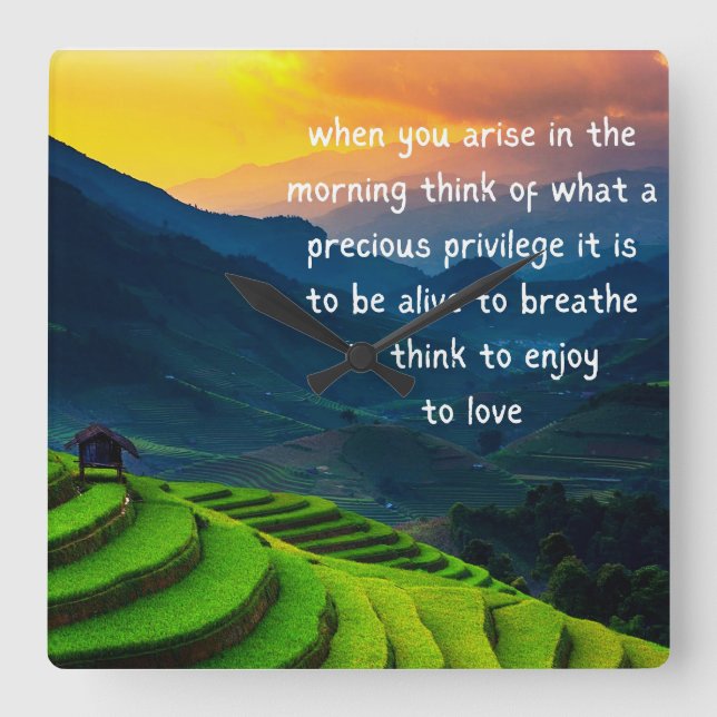 Horloge Carrée Gratitude (Recto)