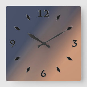 Horloge Carrée Gray-blue et beige.