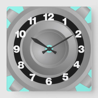 Horloge Carrée Gray Engrenage