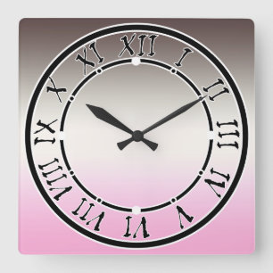 Horloge Carrée Gray rose ombre