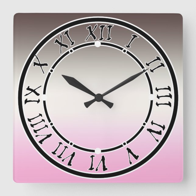 Horloge Carrée Gray rose ombre (Recto)