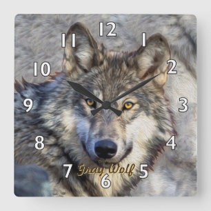 Horloge Carrée Gray Wolf Dignity