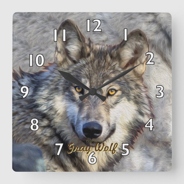 Horloge Carrée Gray Wolf Dignity (Recto)