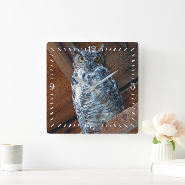 Horloge Carrée Great Horned Owl Square Clock (Maison)
