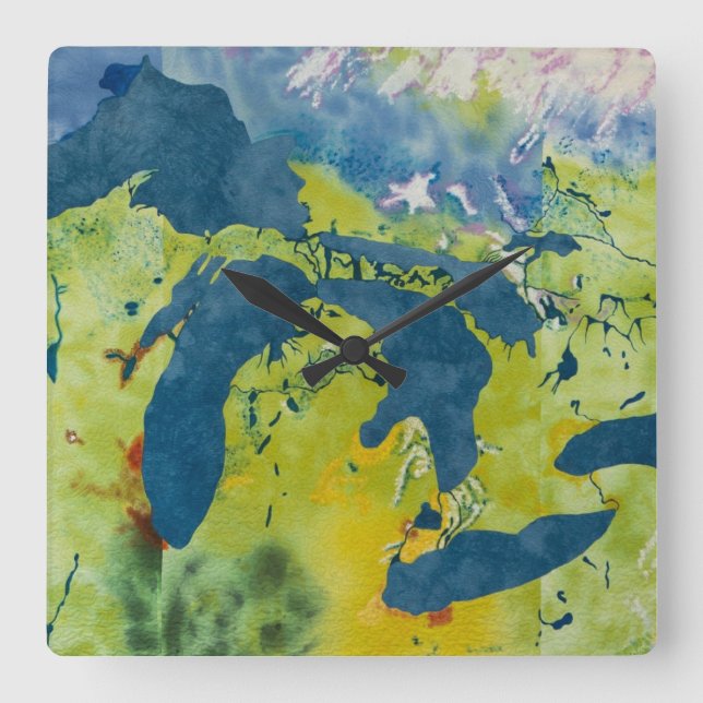 Horloge Carrée Great Lakes Wall Clock (Recto)