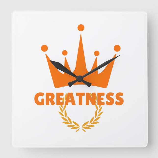 Horloge Carrée Greatness | Inspirational Crown Success (Recto)