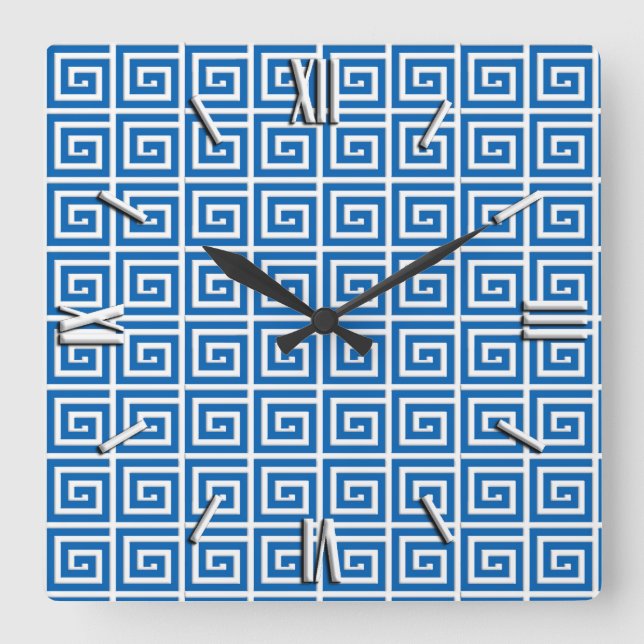 Horloge Carrée Greek Key (Recto)