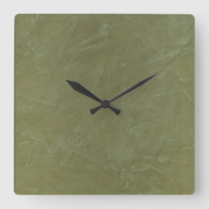 Horloge Carrée Green Venetian Plaster Square Wallclock