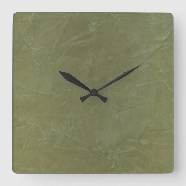 Horloge Carrée Green Venetian Plaster Square Wallclock (Recto)
