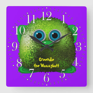 Horloge Carrée Greendle l'horloge de bande dessinée de