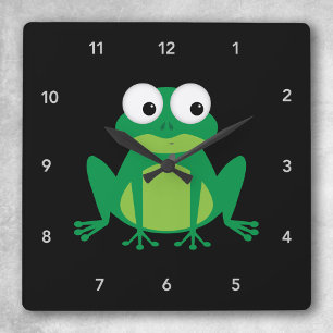Horloge Carrée Grenouille de dessin animé mignonne