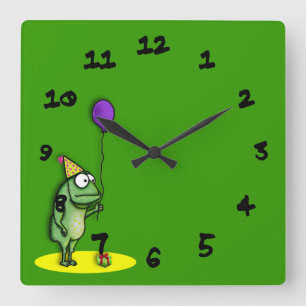 Horloge Carrée Grenouille de partie