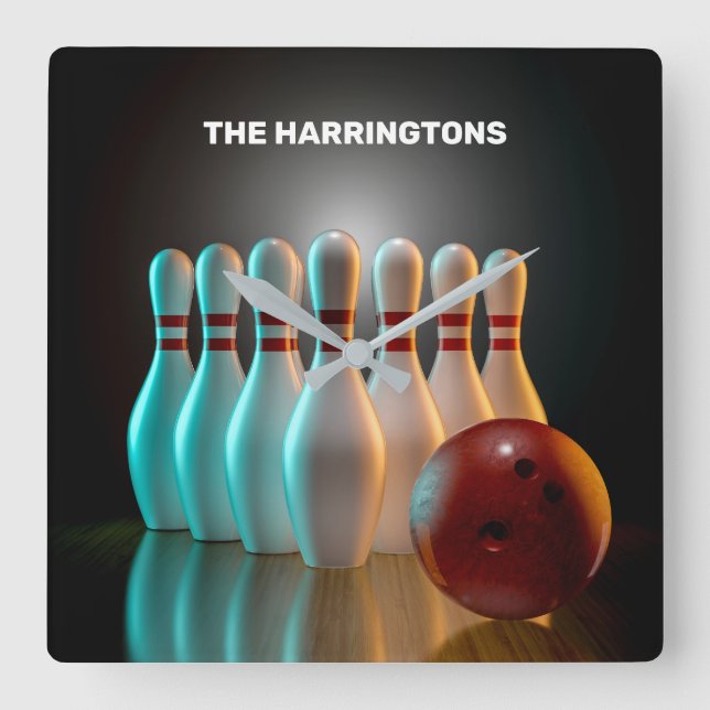 Horloge Carrée Grève de bol de texte personnalisé (Recto)