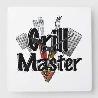 Horloge Carrée Grill Master avec outils barbecue