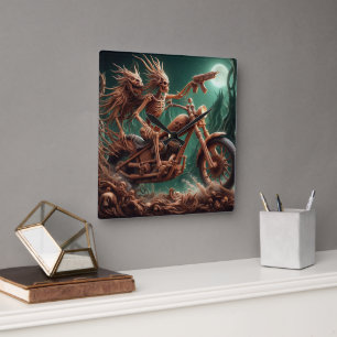 Horloge Carrée Grimbone et Skulldust, monté leur grand hélico