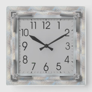 Horloge Carrée gris Art déco