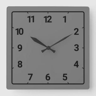 Horloge Carrée Gris foncé