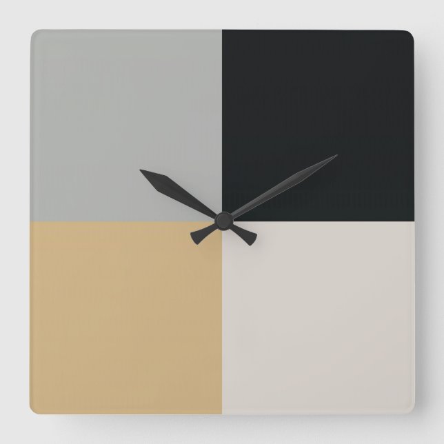 Horloge Carrée Gris, noir et tan (Recto)