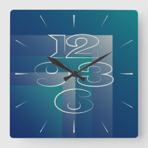 Horloge Carrée Gris turquoise de marine