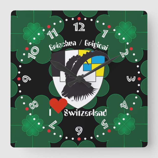 Horloge Carrée Grischun Grigioni Schweiz Svizra (Recto)